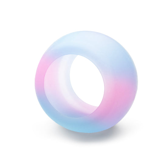 Bubblegum pink and blue ring guard ring protector for gym and oura rings on white background